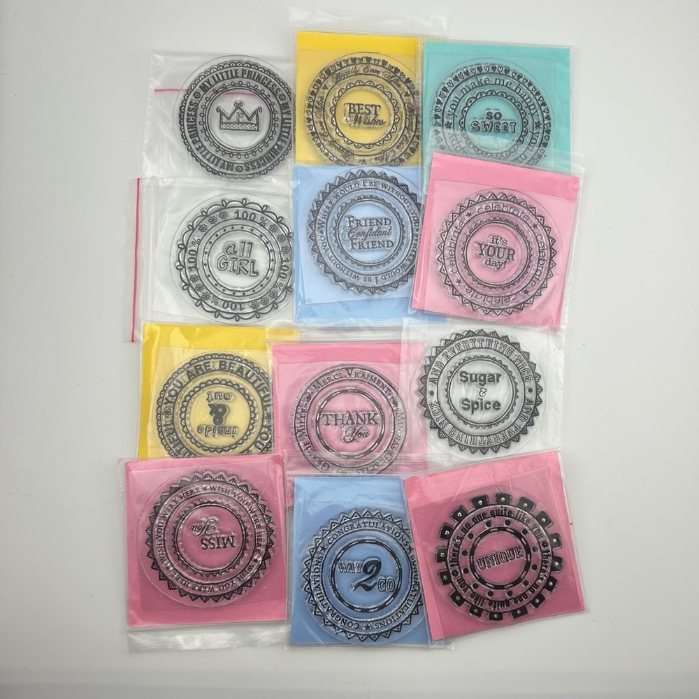 Lot of 12 Acrylic Stamps